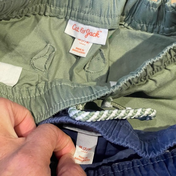 Cat & Jack Blue & Green Shorts Lightweight Elastic Waist 100% Cotton Size: M 7/8 - Picture 8 of 8